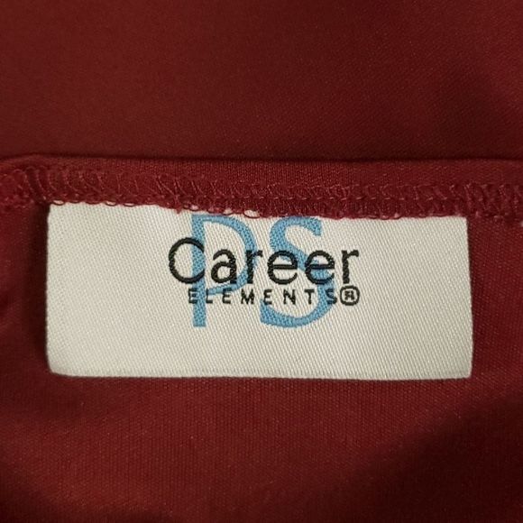 Career ❤🖤❤ Elements Wine Red 2 Piece Shirt Blouse Top - Picture 12 of 13